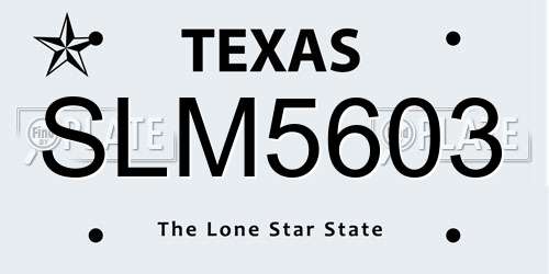 SLM5603 Texas License Plate
