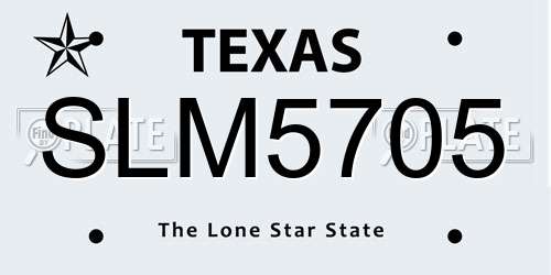 SLM5705 Texas License Plate