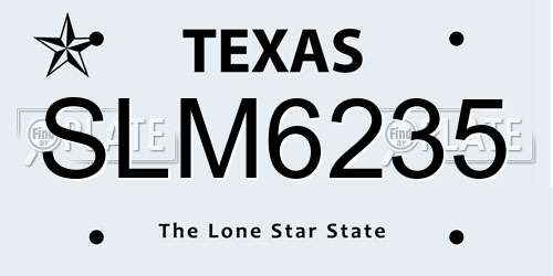 SLM6235 Texas License Plate