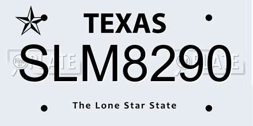 SLM8290 Texas License Plate