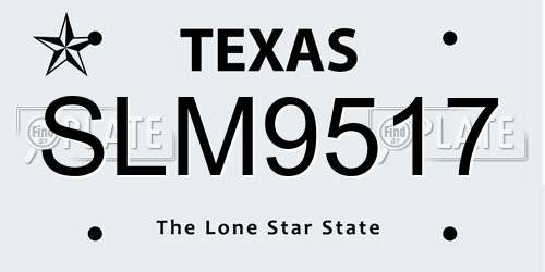SLM9517 Texas License Plate