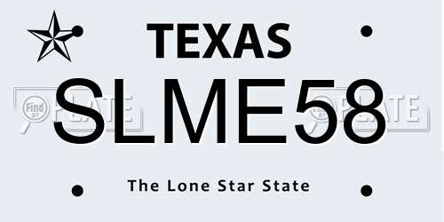 SLME58 Texas License Plate