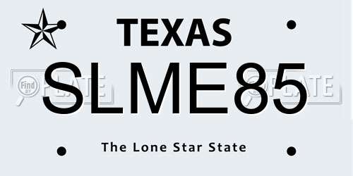SLME85 Texas License Plate