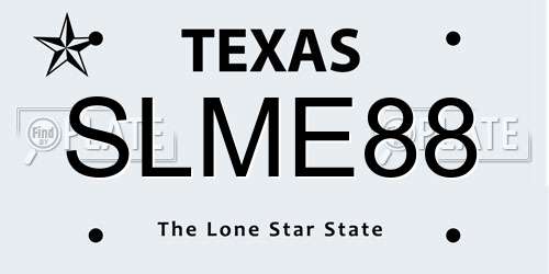 SLME88 Texas License Plate