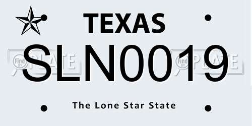 SLN0019 Texas License Plate