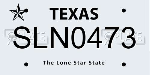 SLN0473 Texas License Plate