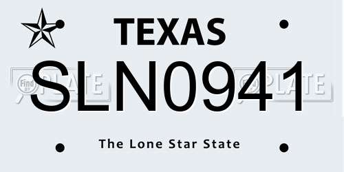 SLN0941 Texas License Plate