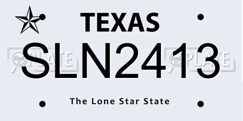 SLN2413 Texas License Plate