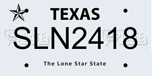 SLN2418 Texas License Plate
