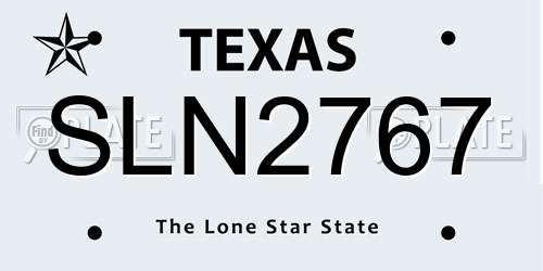 SLN2767 Texas License Plate