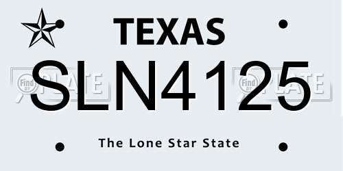 SLN4125 Texas License Plate