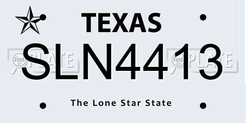 SLN4413 Texas License Plate