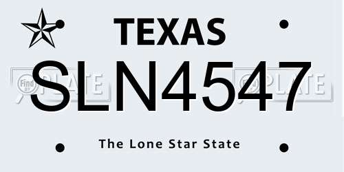 SLN4547 Texas License Plate