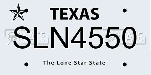 SLN4550 Texas License Plate