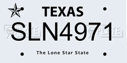SLN4971 Texas License Plate