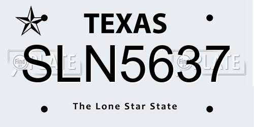 SLN5637 Texas License Plate
