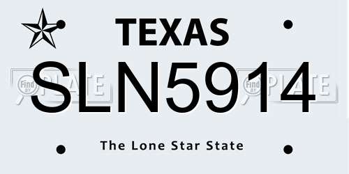 SLN5914 Texas License Plate