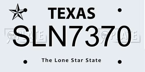 SLN7370 Texas License Plate