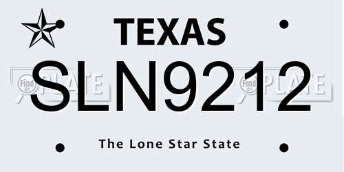 SLN9212 Texas License Plate