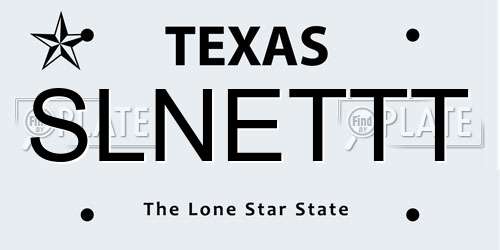 SLNETTT Texas License Plate