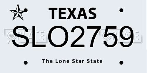 SLO2759 Texas License Plate
