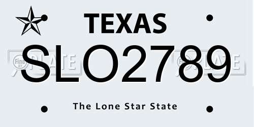 SLO2789 Texas License Plate