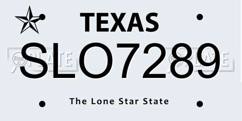 SLO7289 Texas License Plate