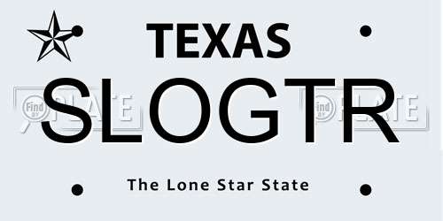 SLOGTR Texas License Plate