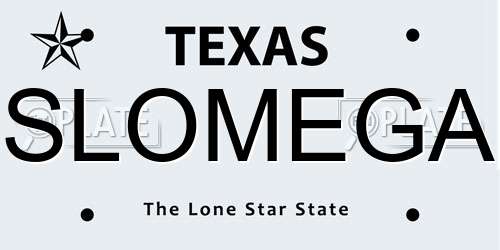 SLOMEGA Texas License Plate