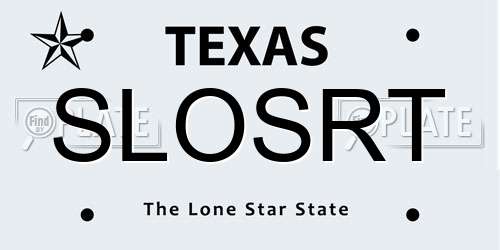 SLOSRT Texas License Plate