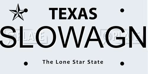SLOWAGN Texas License Plate