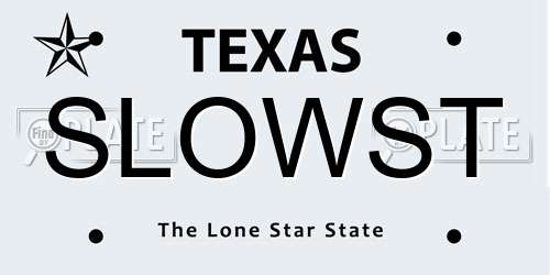 SLOWST Texas License Plate