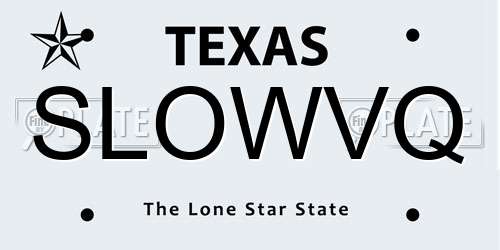 SLOWVQ Texas License Plate