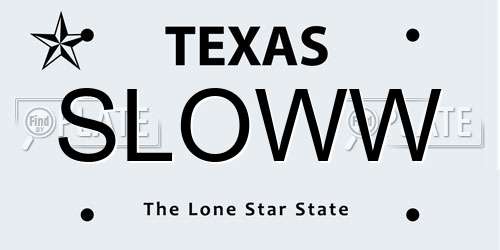 SLOWW Texas License Plate