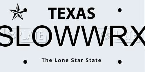 SLOWWRX Texas License Plate