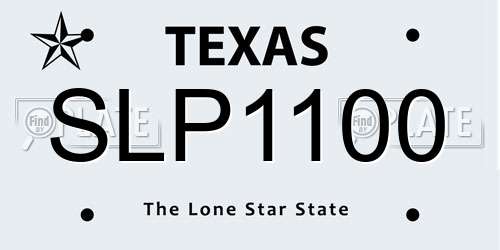 SLP1100 Texas License Plate