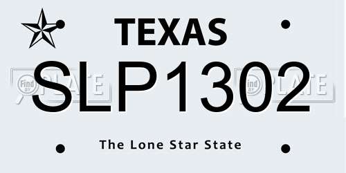 SLP1302 Texas License Plate