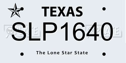 SLP1640 Texas License Plate