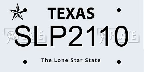 SLP2110 Texas License Plate