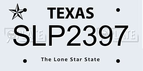 SLP2397 Texas License Plate