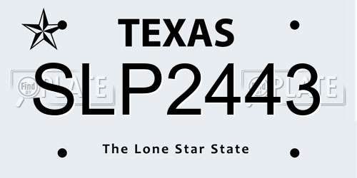 SLP2443 Texas License Plate