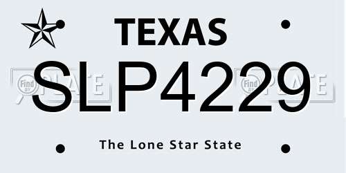 SLP4229 Texas License Plate