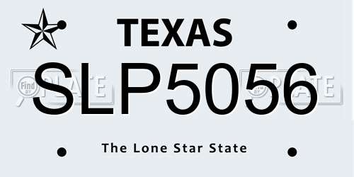 SLP5056 Texas License Plate
