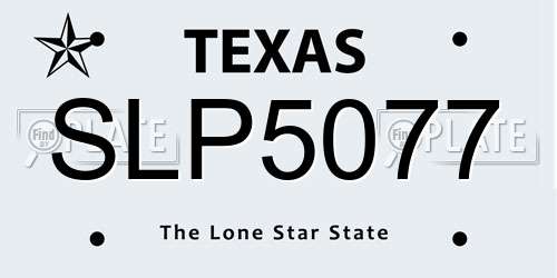 SLP5077 Texas License Plate