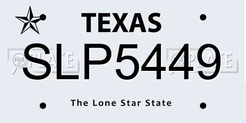 SLP5449 Texas License Plate