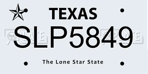 SLP5849 Texas License Plate