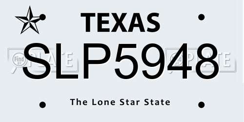 SLP5948 Texas License Plate