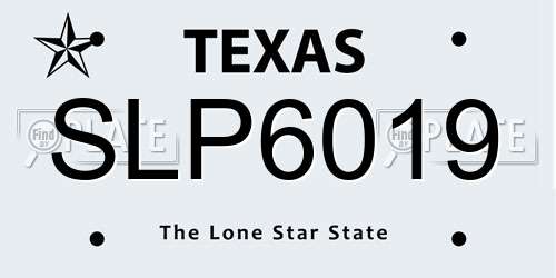 SLP6019 Texas License Plate