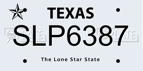SLP6387 Texas License Plate