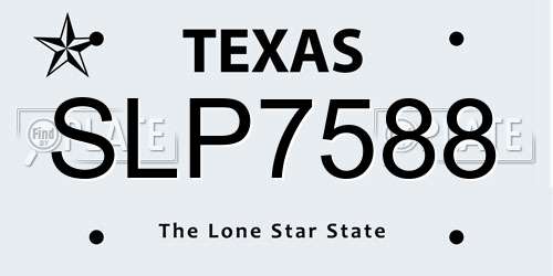 SLP7588 Texas License Plate